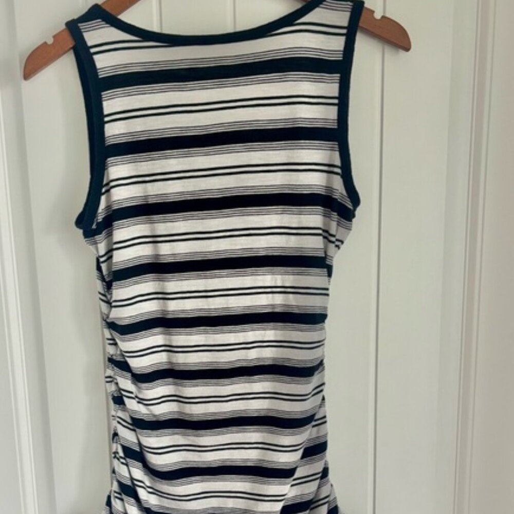 Black & White Striped Tank Top - Size Large
